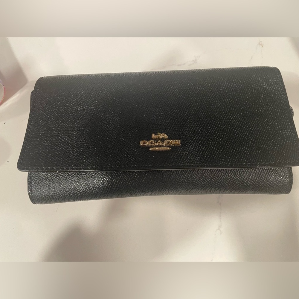 Coach New York Slim Black Leather Wallet